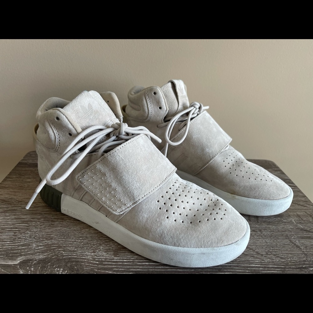 Adidas Tubular Tan/Cream Suede Sneakers Size 7.5
